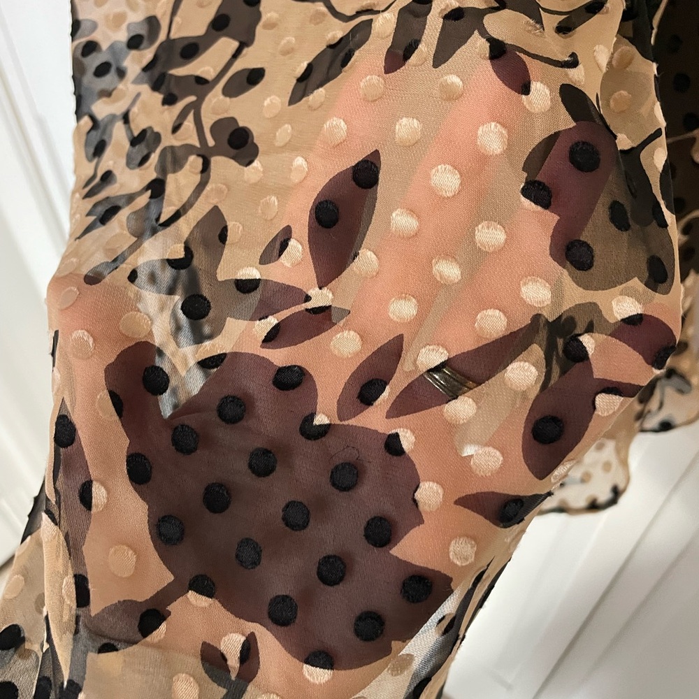 House of Harlow 1960 Black and Tan Patterned Mini Dress with Fringe SzS - Picture 7 of 13